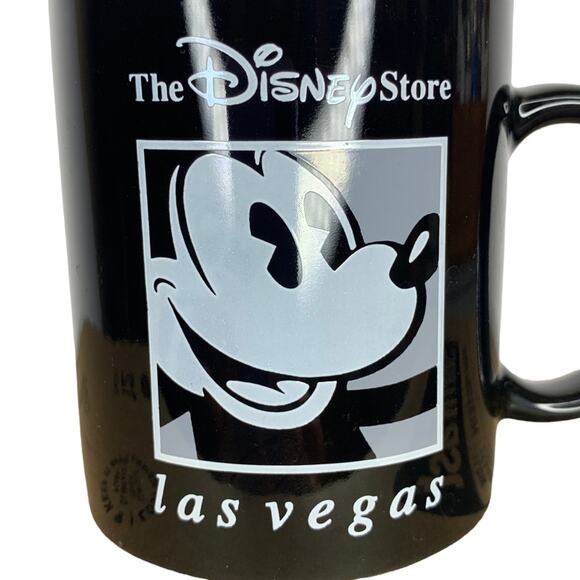 The Disney Store Las Vegas Souvenir Mug Cup Black and White 12 Oz - Picture 2 of 8